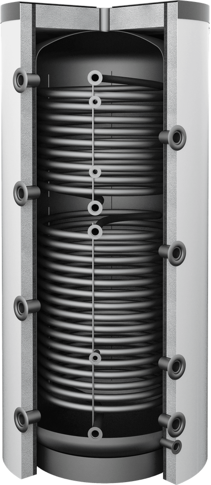 Zbiornik buforowy z 2 wężownicami spiralnymi